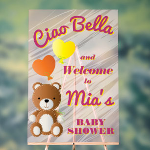 Ciao Bella Mädchen Baby Shower  Acrylschild