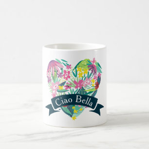Ciao Bella Niedliches Blumenherz mit tropischen Bl Tasse