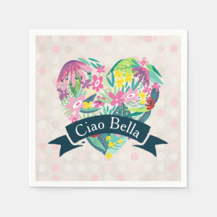Ciao Bella Niedliches Blumenkohl mit tropischen Bl Serviette
