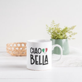 Ciao Bella - Niedliches italienisches Flaggenherz Kaffeetasse