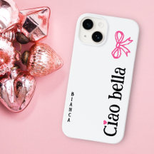 Ciao Bella Pink Herz Ribbon Name Italienisches Ske