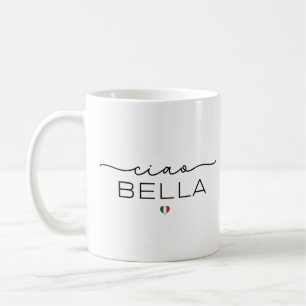 Ciao Bella - Typograpgie mit italienischem Herzen Kaffeetasse