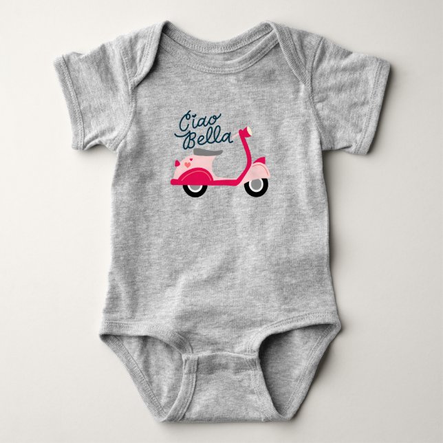 Ciao Bella Vespa Scooter Baby Strampler (Vorderseite)