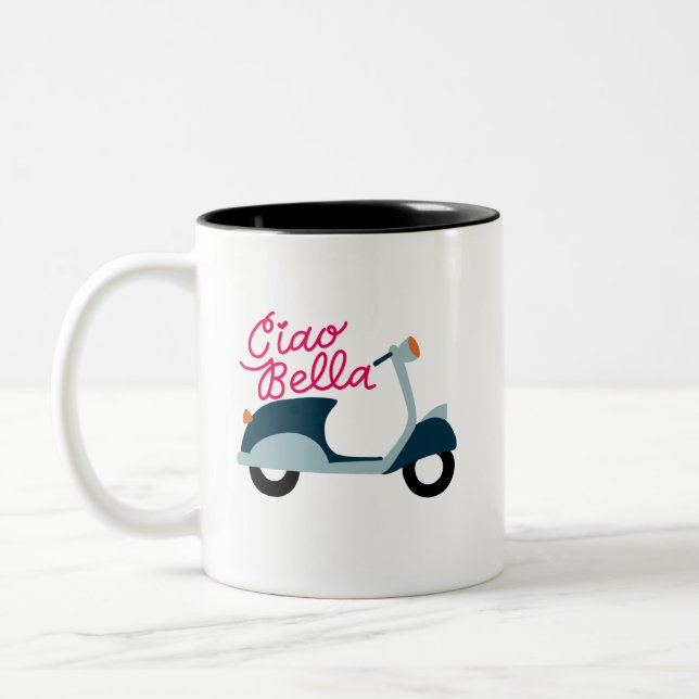 Ciao Bella Vespa Scooter Tasse (Links)
