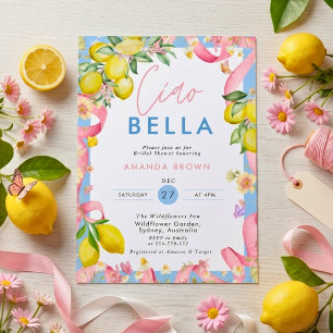 Ciao Bella Zitronen-Sommer-Italienische Hochzeitsd Einladung
