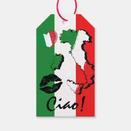 Ciao! Feierliche italienische Flag-Geschenkmarke Geschenkanhänger