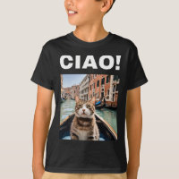 Ciao Funny Gondolier Cat on a Venezianisch Gondola