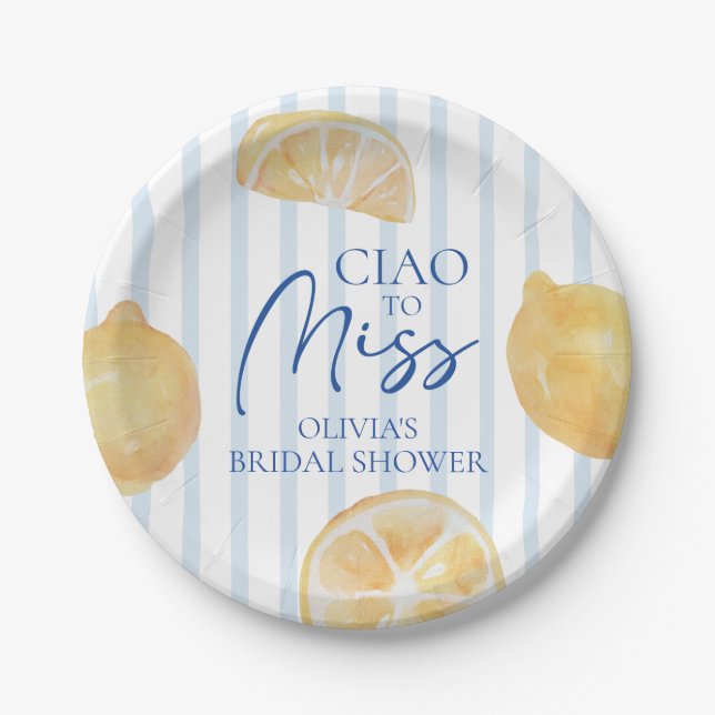 Ciao für Miss Lemon Brautparty Pappteller (Vorderseite)
