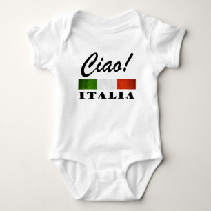 Ciao! Grüne weiße rote Italien Flagge Italiens Baby Strampler