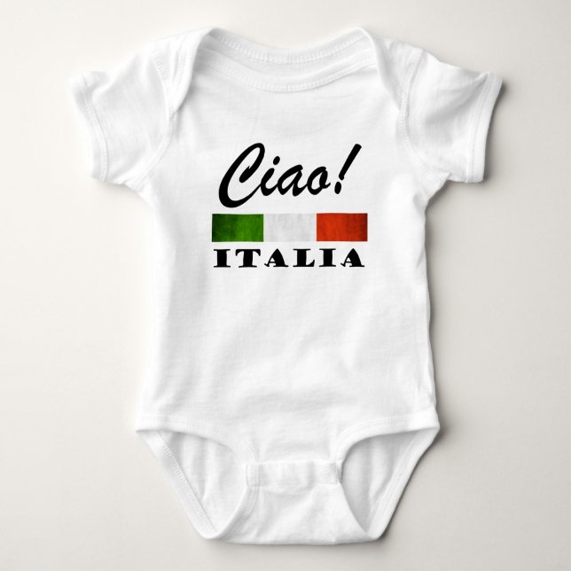 Ciao! Grüne weiße rote Italien Flagge Italiens Baby Strampler (Vorderseite)