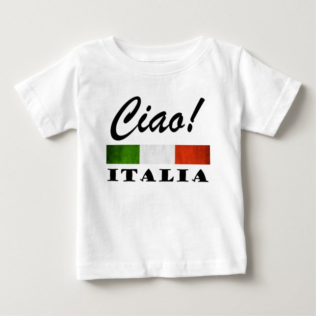 Ciao! Grüne weiße rote Italien Flagge Italiens Baby T-shirt (Vorderseite)