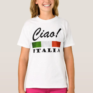 Ciao! Grüne weiße rote Italien Flagge Italiens T-Shirt
