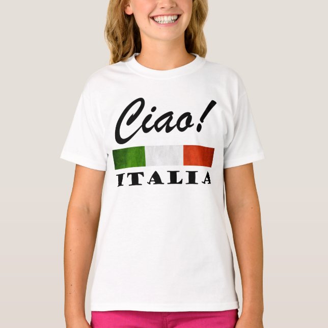 Ciao! Grüne weiße rote Italien Flagge Italiens T-Shirt (Vorderseite)