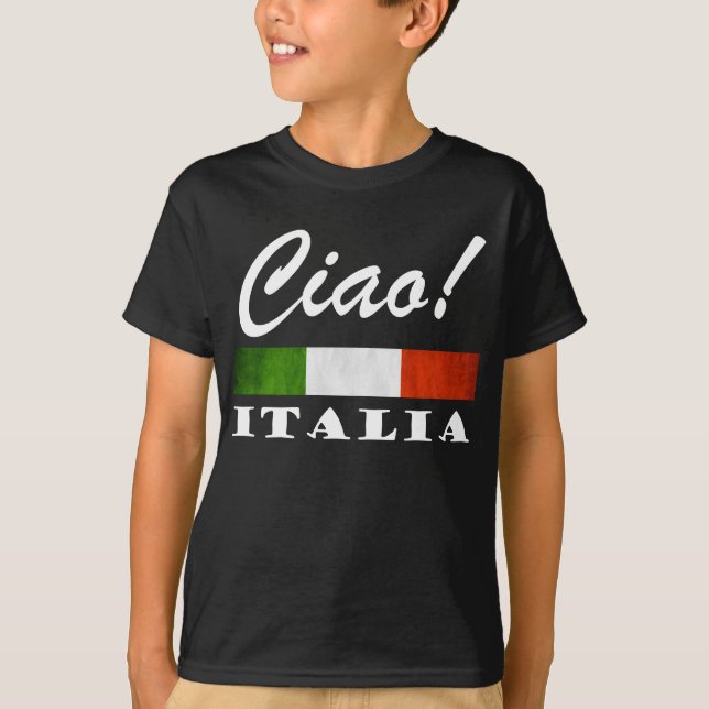 Ciao! Grüne weiße rote Italien Flagge Italiens T-Shirt (Vorderseite)