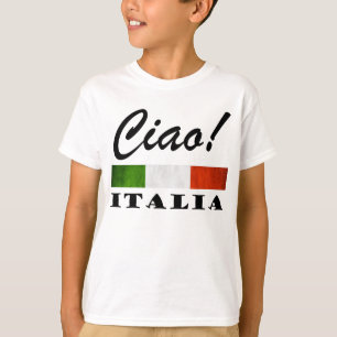 Ciao! Grüne weiße rote Italien Flagge Italiens T-Shirt