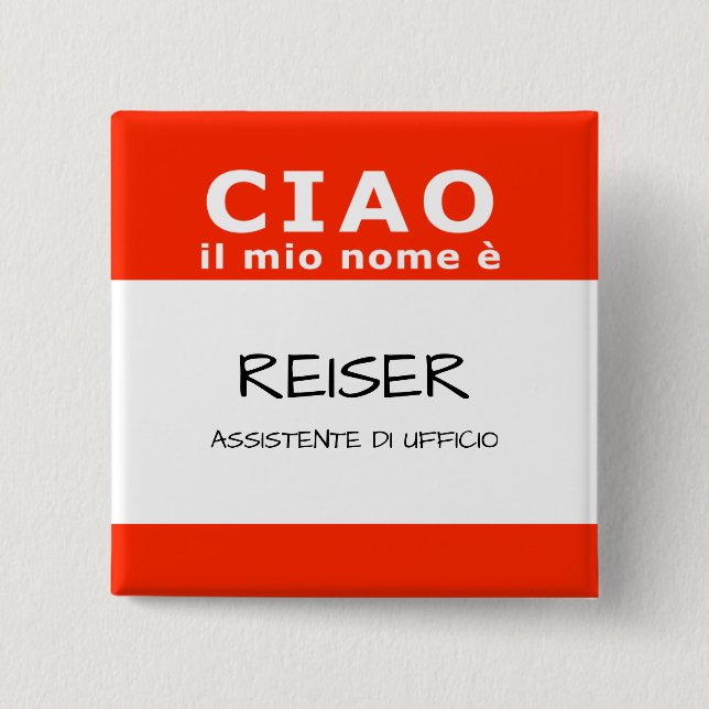 CIAO il mio nome e Button (Vorderseite)
