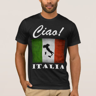 Ciao! Italia Tricolore Italienische Flagge Karte I T-Shirt
