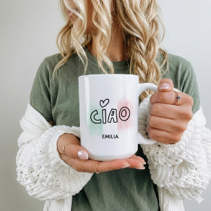 CIAO Italienische Flagge grün weiß rot Italien Kaffeetasse