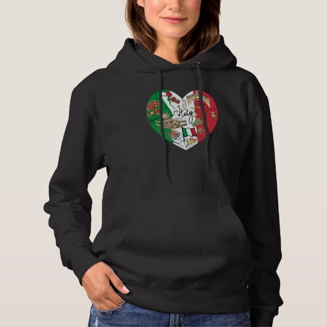 Ciao Italy Cool Italy Graphic Flag Heart Cute Ital Hoodie (Vorderseite)