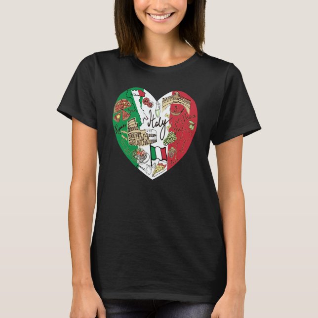 Ciao Italy Cool Italy Graphic Flag Heart Cute Ital T-Shirt (Vorderseite)
