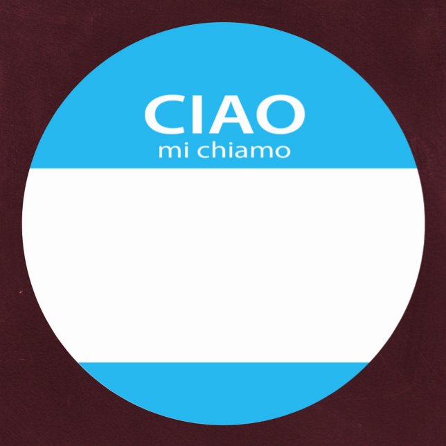 Ciao Mi Chiamo Runder Aufkleber (Von Creator hochgeladen)