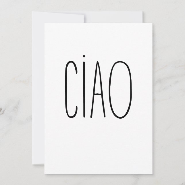 Ciao - minimalistischer Typografie-Karte Karte (Vorderseite)