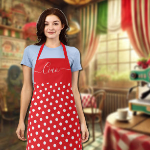 Ciao - Rotweiße Polka Schürze