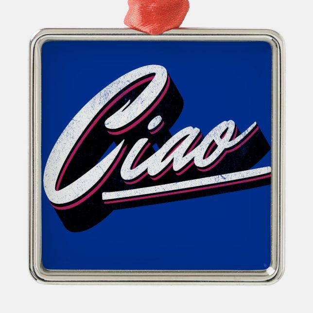 Ciao-Textentwurf Ornament Aus Metall (Vorne)