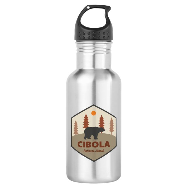 Cibola National Forest Bär Edelstahlflasche (Vorderseite)