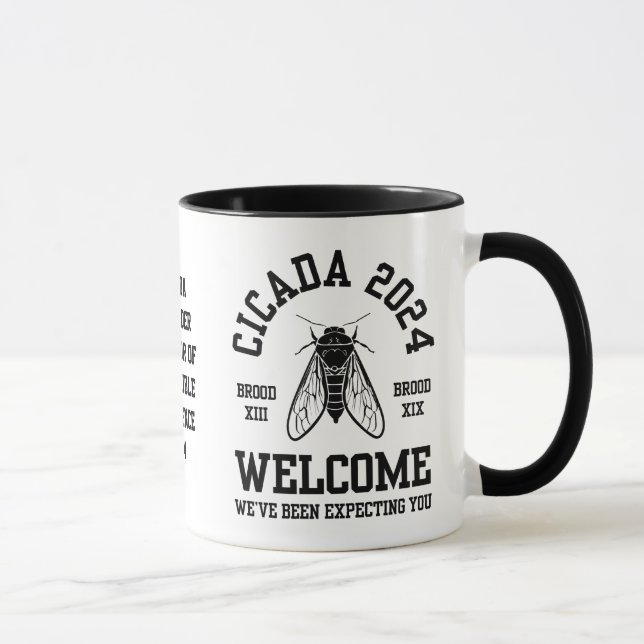 CICADA 2024 Broods WELCOME Souvenir Tasse (Rechts)
