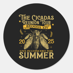 Cicada Brood Xiv Sommer 2025 Wiedersehen Tour Swar Runder Aufkleber