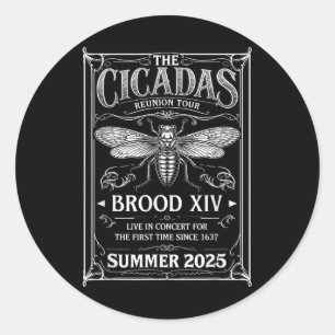 Cicada Brood Xiv Sommer 2025 Wiedersehen Tour Swar Runder Aufkleber