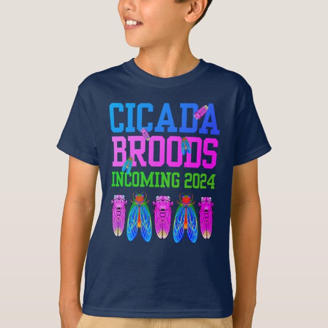 CICADA BROODS INCOMING 2024 Fun Kids T-Shirt (Vorderseite)
