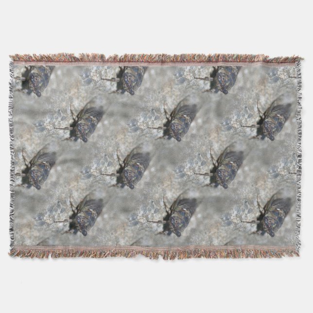 Cicada Bug Nature Art Pattern Decke (Vorderseite)