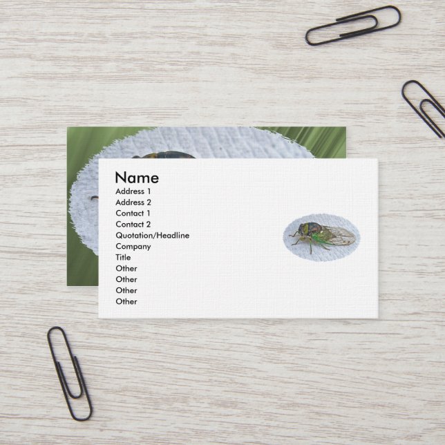 Cicada Business Card Visitenkarte (Vorderseite/Rückseite Beispiel)