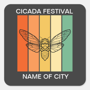 Cicada Festival 2024 Custom Quadratischer Aufkleber