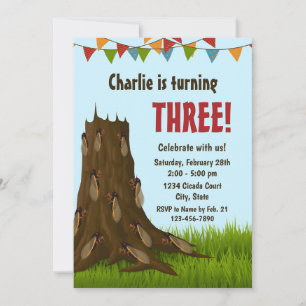 Cicada Geburtstagseinladung Einladung