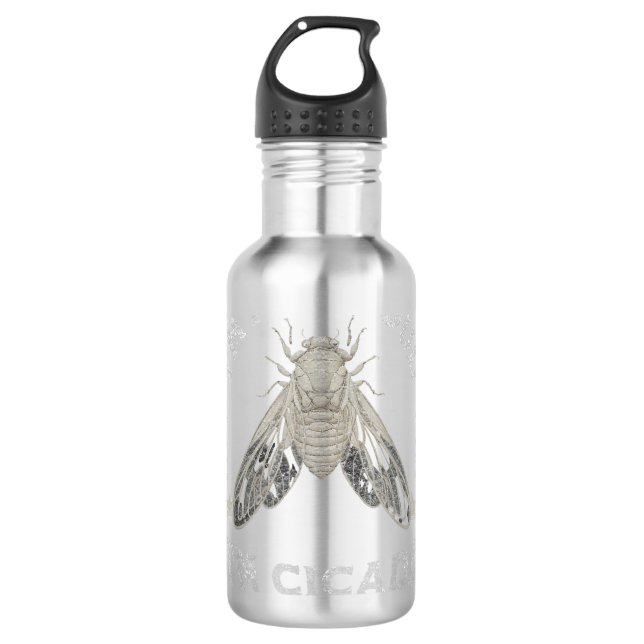 Cicada Im Not Loud Im Cicada Edelstahlflasche (Vorderseite)