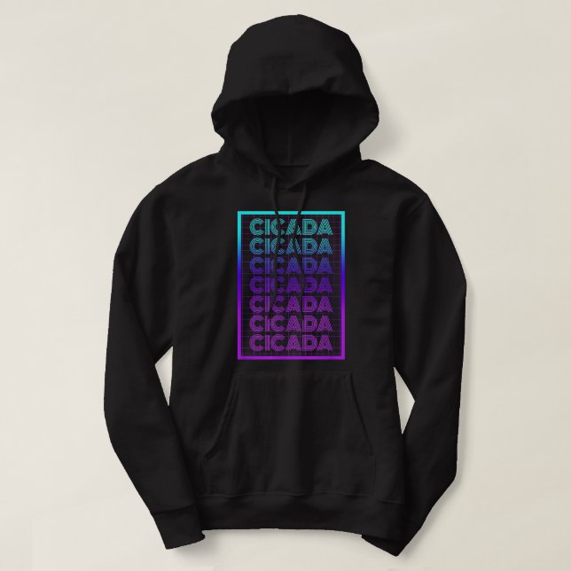 Cicada Insect 70er Retro Cicada Hoodie (Design vorne)
