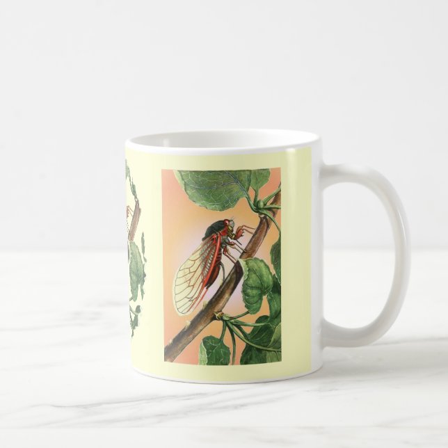 Cicada Insect Illustration Art Tasse (Rechts)