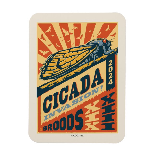 Cicada Invasion 2024 Brief Magnet (Vertikal)