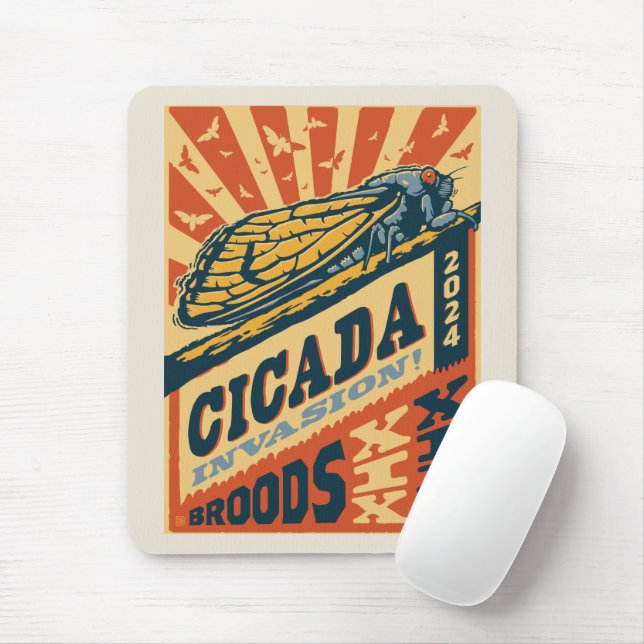 Cicada Invasion 2024 Brief Mousepad (Mit Mouse)