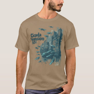 Cicada Invasion 2024 Urban Destruction lustig T-Shirt