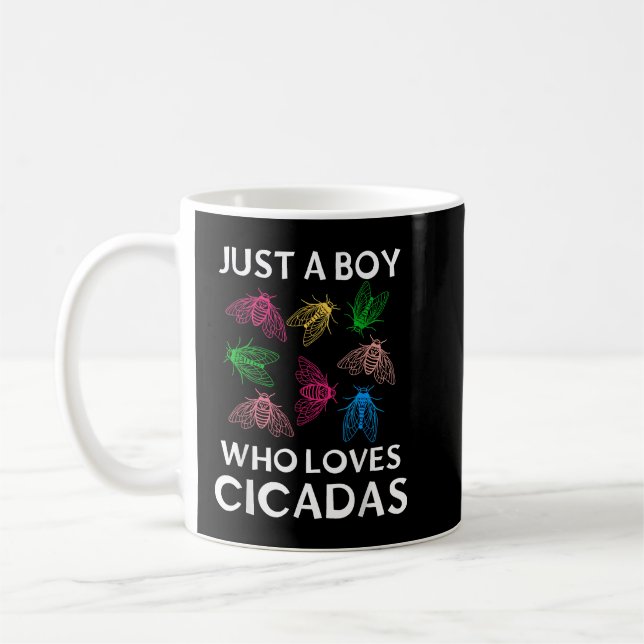 Cicada Invasion nur ein Junge, der Cicadas Lieben Kaffeetasse (Links)