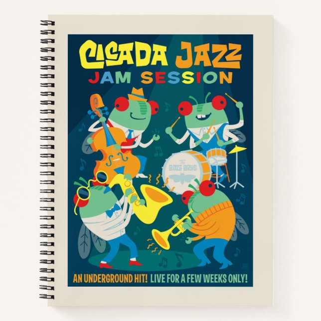 Cicada Jazz Jam Session Notizbuch (Vorderseite)