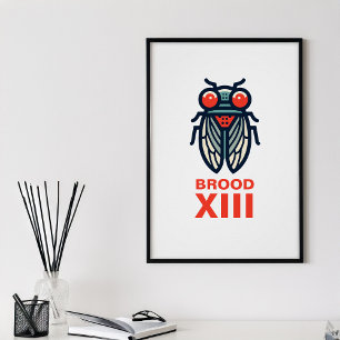 Cicada Magicicada Brood XIII Benutzerdefinierter T Poster