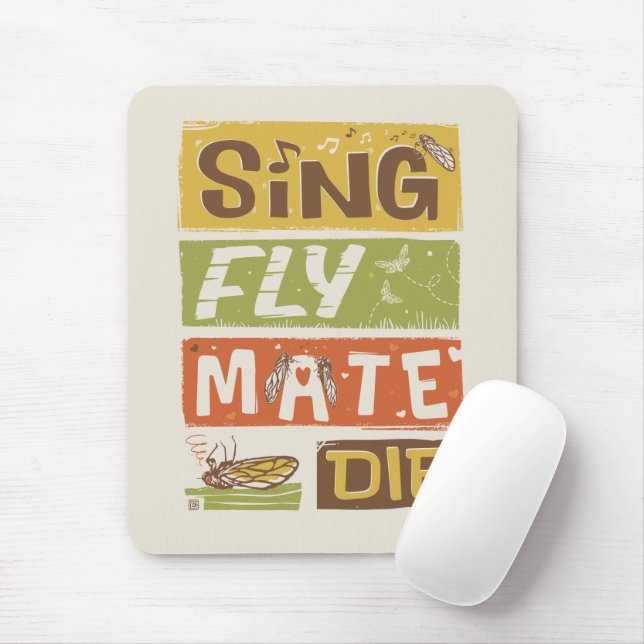 Cicada Sing Fly Mate Die Mousepad (Mit Mouse)
