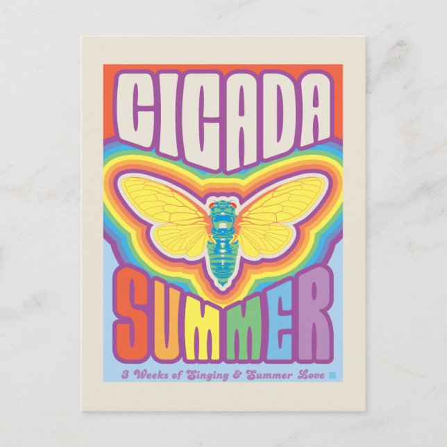 Cicada Summer Liebe Postkarte (Vorderseite)