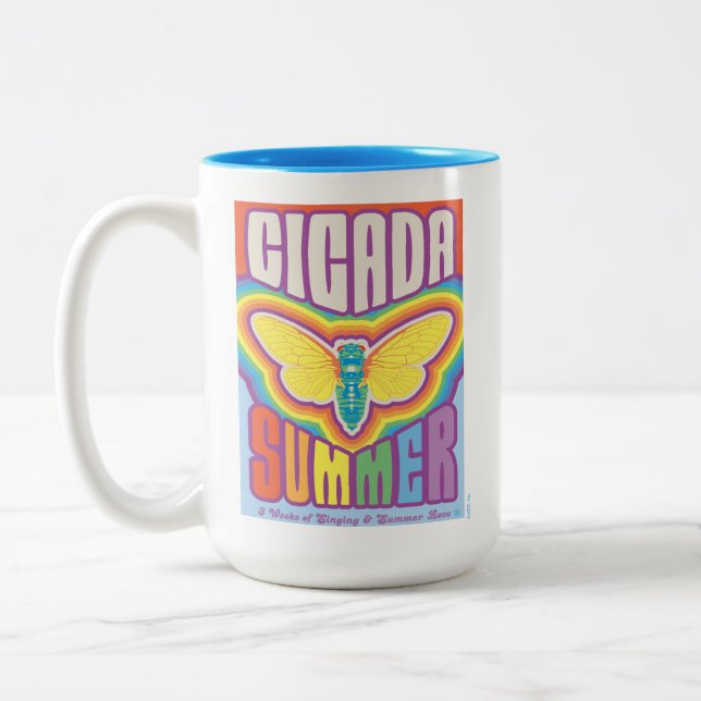 Cicada Summer Liebe Zweifarbige Tasse (Links)
