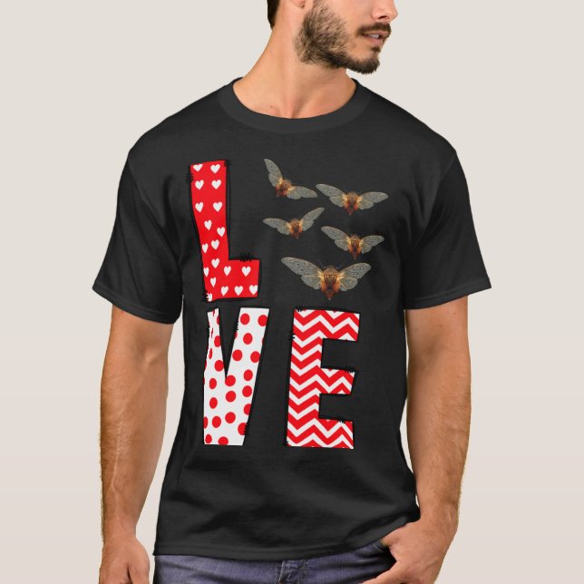 Cicada Valentines Day Love Valentine Cute Hearts  T-Shirt (Vorderseite)